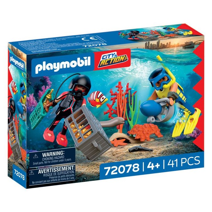 PLAYMOBIL 72078 Policiers plongeurs et trésor, City Action Les policiers, univers miniature, 41 pieces, des 4 ans PLAYMOBIL 72078 Policiers plongeurs et trésor, City Action Les policiers, univers miniature, 41 pieces, des 4 ans
