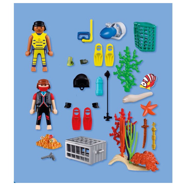 PLAYMOBIL 72078 Policiers plongeurs et trésor, City Action Les policiers, univers miniature, 41 pieces, des 4 ans PLAYMOBIL 72078 Policiers plongeurs et trésor, City Action Les policiers, univers miniature, 41 pieces, des 4 ans