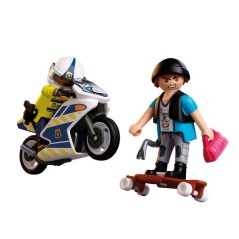 PLAYMOBIL 72079 Course-poursuite en moto, City Action, Les Policiers,