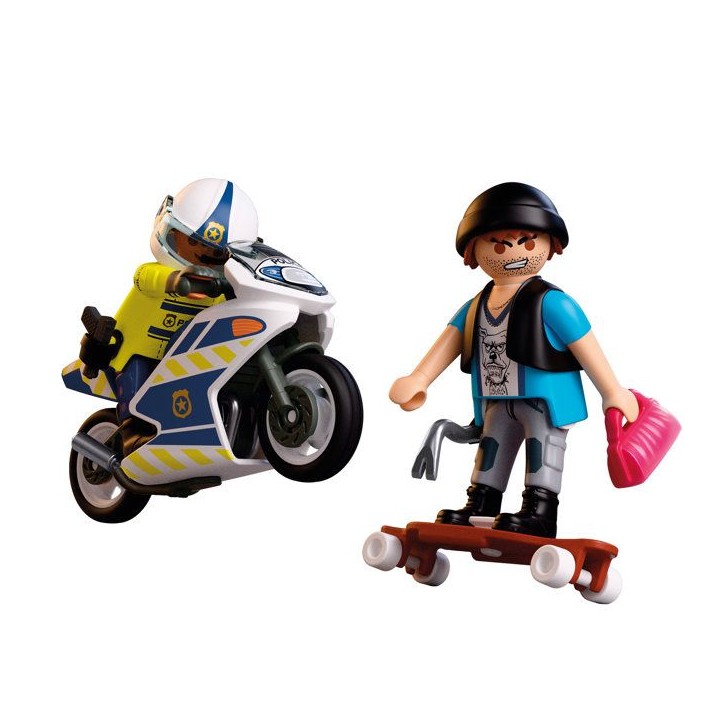 PLAYMOBIL 72079 Course-poursuite en moto, City Action, Les Policiers, 17 pieces, des 4 ans PLAYMOBIL 72079 Course-poursuite en moto, City Action, Les Policiers, 17 pieces, des 4 ans