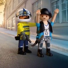 PLAYMOBIL 72079 Course-poursuite en moto, City Action, Les Policiers,