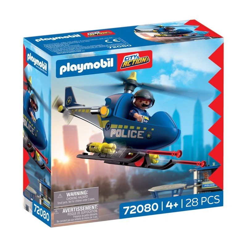 PLAYMOBIL 72080 Hélicoptere de police, City Action, Les Policiers, 28