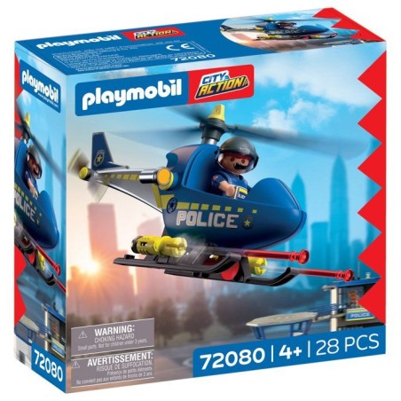 PLAYMOBIL 72080 Hélicoptere de police, City Action, Les Policiers, 28