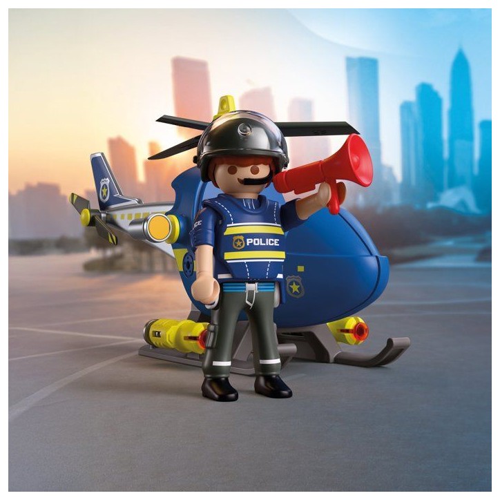 PLAYMOBIL 72080 Hélicoptere de police, City Action, Les Policiers, 28 pieces, des 4 ans