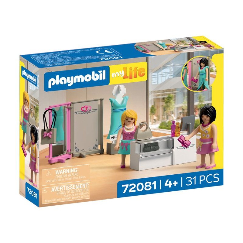 PLAYMOBIL 72081 Boutique de mode, My Life Le shopping, 76 pieces, Des