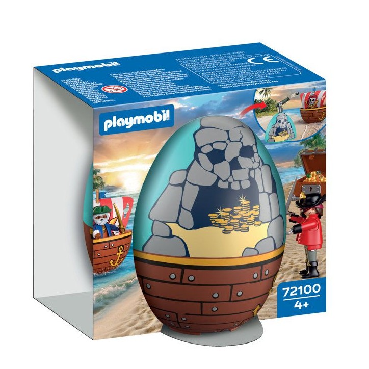 PLAYMOBIL 72100 oeuf 2en1 : L'Île aux Pirates, Les Pirates, 34 pieces, Cadeau a Pâques, des 4 ans PLAYMOBIL 72100 oeuf 2en1 : L'Île aux Pirates, Les Pirates, 34 pieces, Cadeau a Pâques, des 4 ans