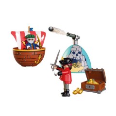 PLAYMOBIL 72100 oeuf 2en1 : L'Île aux Pirates, Les Pirates, 34 pieces