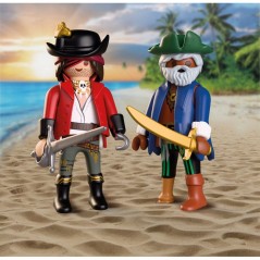 PLAYMOBIL 72100 oeuf 2en1 : L'Île aux Pirates, Les Pirates, 34 pieces