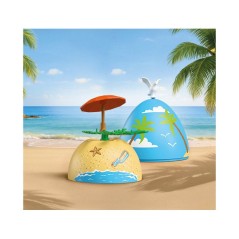 PLAYMOBIL 72101 oeuf 2en1 : Vacances a la Plage, Jouets et peut servir