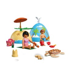 PLAYMOBIL 72101 oeuf 2en1 : Vacances a la Plage, Jouets et peut servir