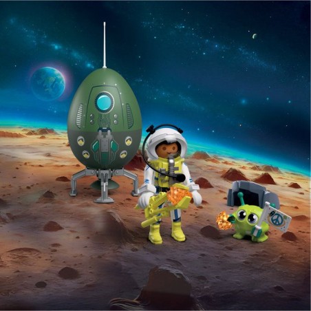 PLAYMOBIL 72103 oeuf 2en1 Mission Espace, L'espace, 39 pieces, Cadeau a Pâques, des 4 ans