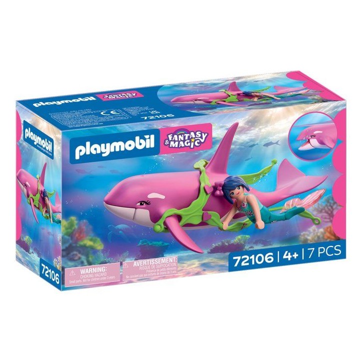 Playmobil 72106 Orque et sirene, Les Sirenes Fantasy & Magic, 7 pieces, Des 4 ans
