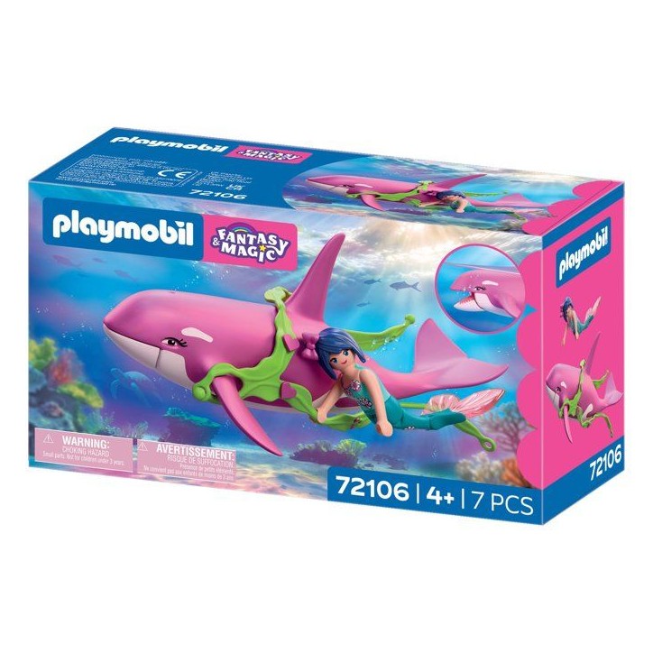 Playmobil 72106 Orque et sirene, Les Sirenes Fantasy & Magic, 7 pieces, Des 4 ans