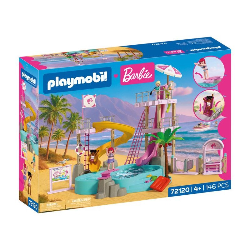 PLAYMOBIL 72120 Barbie Parc aquatique, 146 pieces, des 4 ans
