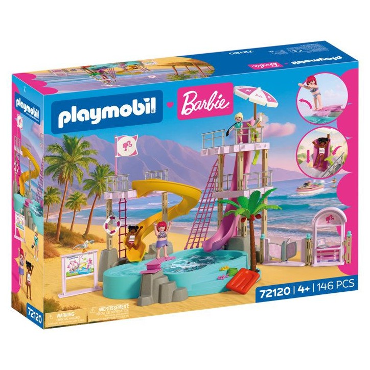 PLAYMOBIL 72120 Barbie Parc aquatique, 146 pieces, des 4 ans