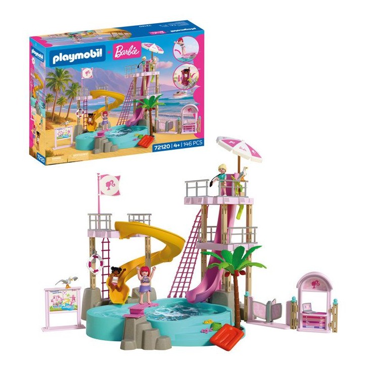 PLAYMOBIL 72120 Barbie Parc aquatique, 146 pieces, des 4 ans