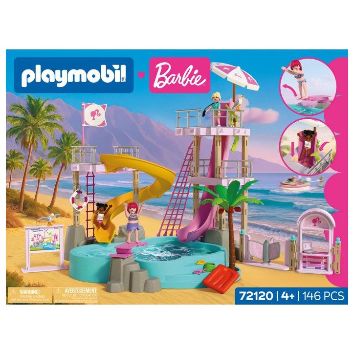 PLAYMOBIL 72120 Barbie Parc aquatique, 146 pieces, des 4 ans