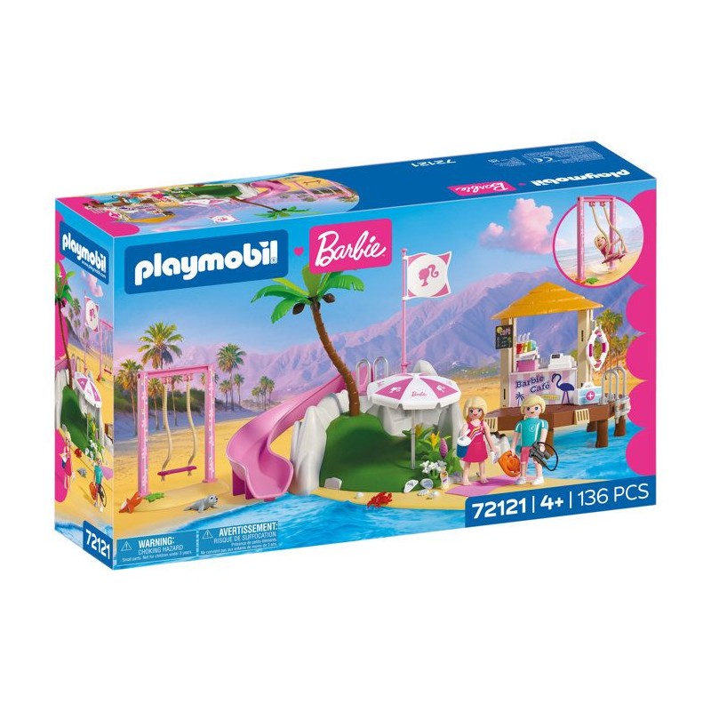 PLAYMOBIL 72121 Barbie Café de plage Malibu, 136 pieces, Des 4 ans