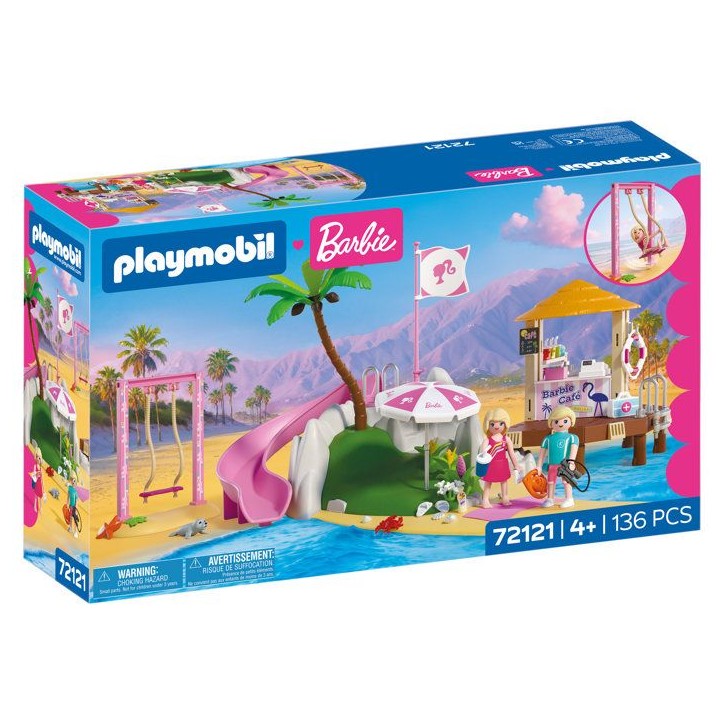 PLAYMOBIL 72121 Barbie Café de plage Malibu, 136 pieces, Des 4 ans