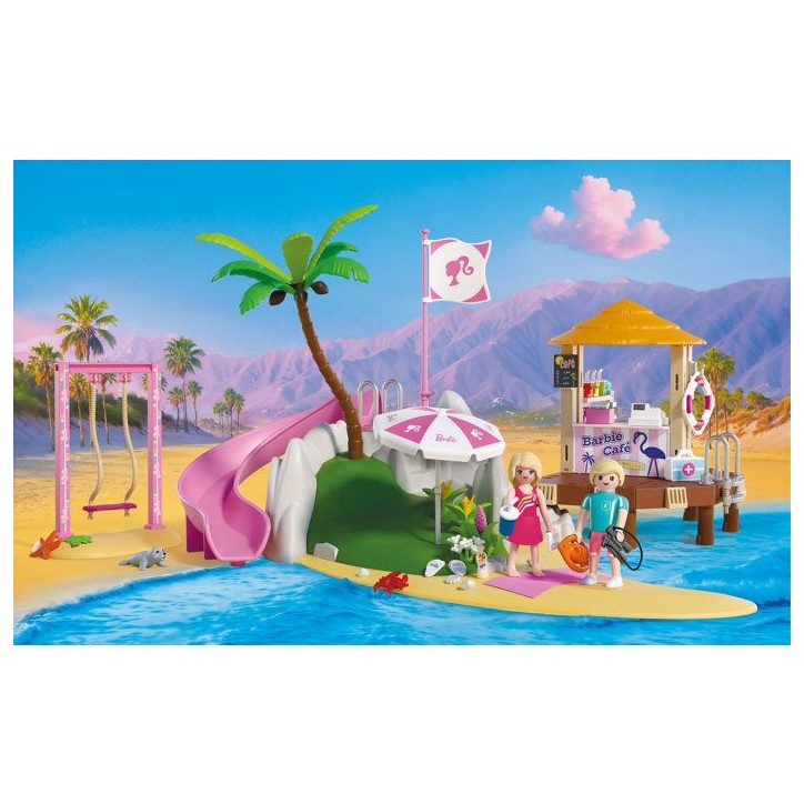 PLAYMOBIL 72121 Barbie Café de plage Malibu, 136 pieces, Des 4 ans
