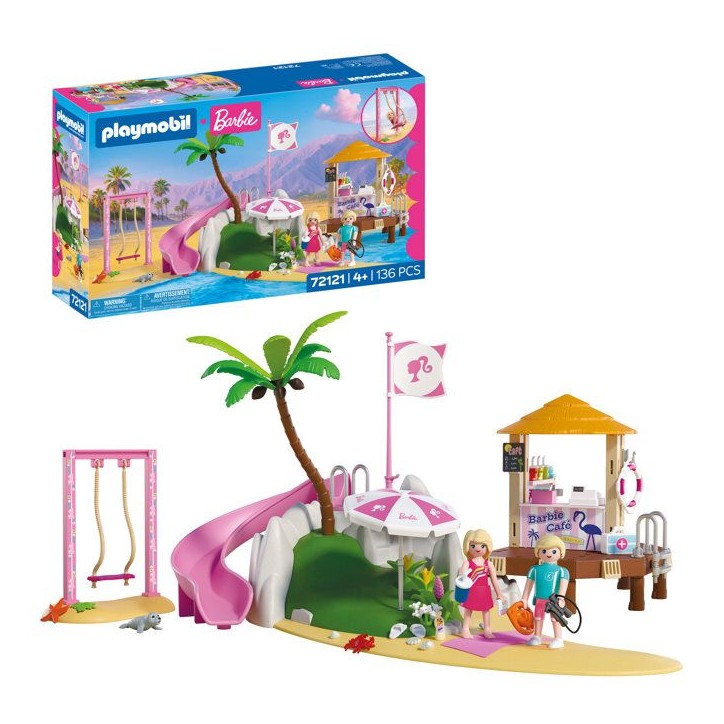 PLAYMOBIL 72121 Barbie Café de plage Malibu, 136 pieces, Des 4 ans