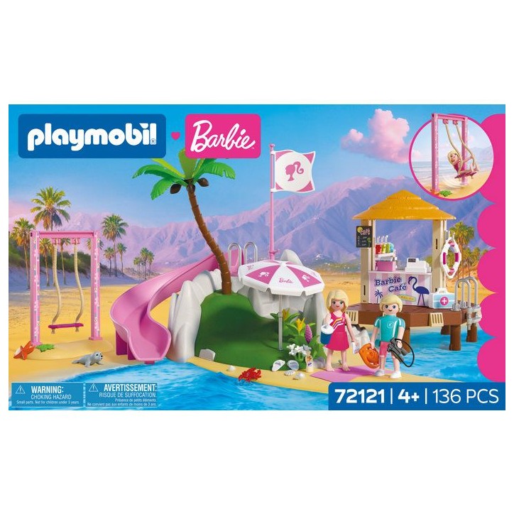 PLAYMOBIL 72121 Barbie Café de plage Malibu, 136 pieces, Des 4 ans