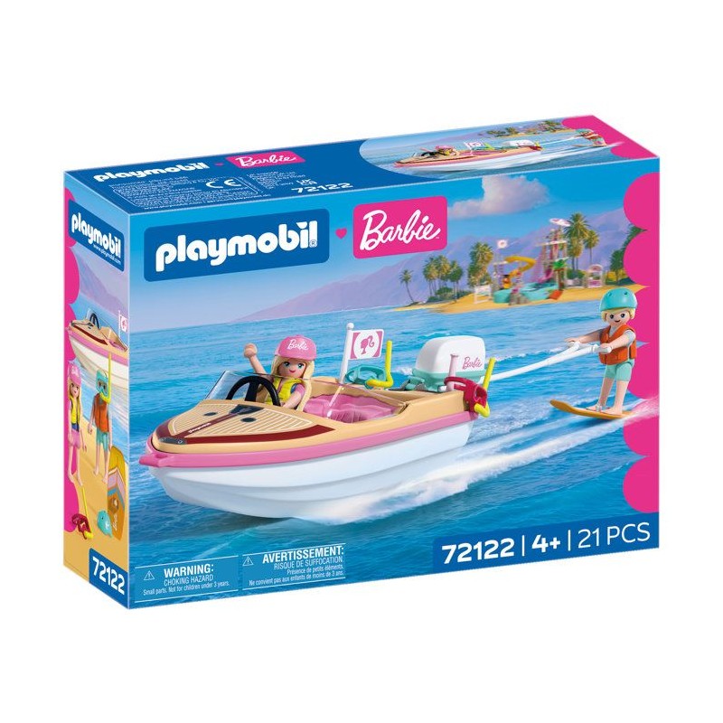 PLAYMOBIL 72122 Barbie Bateau & wakeboard, 21 pieces, Des 4 ans