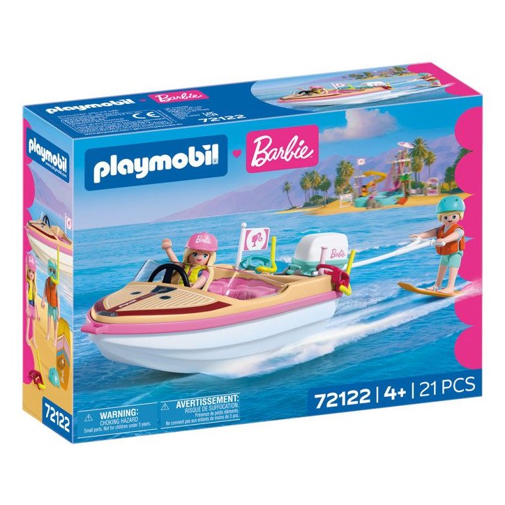 PLAYMOBIL 72122 Barbie Bateau & wakeboard, 21 pieces, Des 4 ans