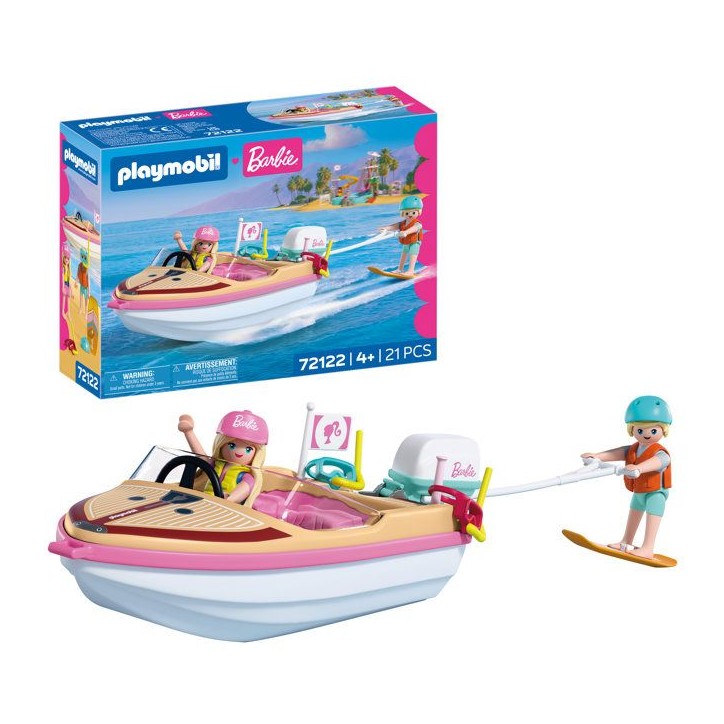 PLAYMOBIL 72122 Barbie Bateau & wakeboard, 21 pieces, Des 4 ans