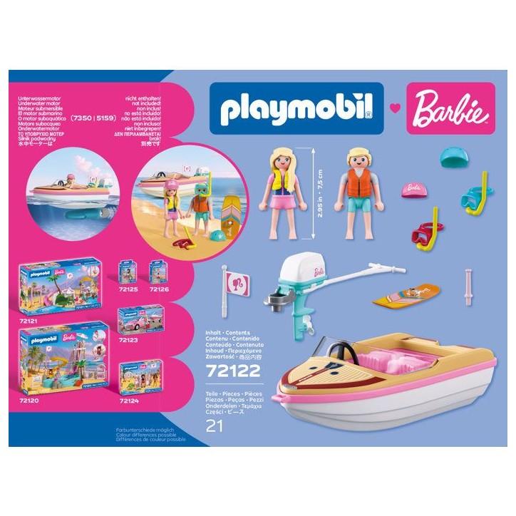 PLAYMOBIL 72122 Barbie Bateau & wakeboard, 21 pieces, Des 4 ans