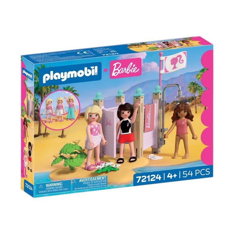 PLAYMOBIL 72124 Barbie Cabine de plage, 54 pieces, Des 4 ans