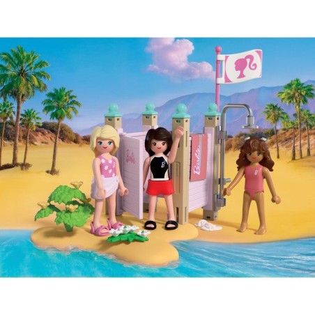 PLAYMOBIL 72124 Barbie Cabine de plage, 54 pieces, Des 4 ans