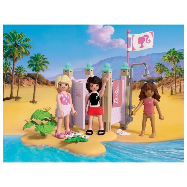 PLAYMOBIL 72124 Barbie Cabine de plage, 54 pieces, Des 4 ans