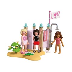 PLAYMOBIL 72124 Barbie Cabine de plage, 54 pieces, Des 4 ans