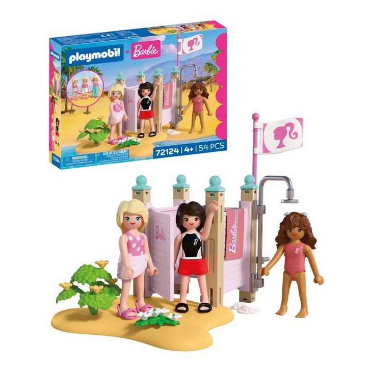 PLAYMOBIL 72124 Barbie Cabine de plage, 54 pieces, Des 4 ans