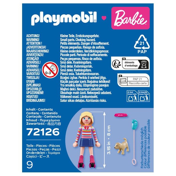 PLAYMOBIL 72126 Barbie Promenade a Malibu, 9 pieces, Des 4 ans