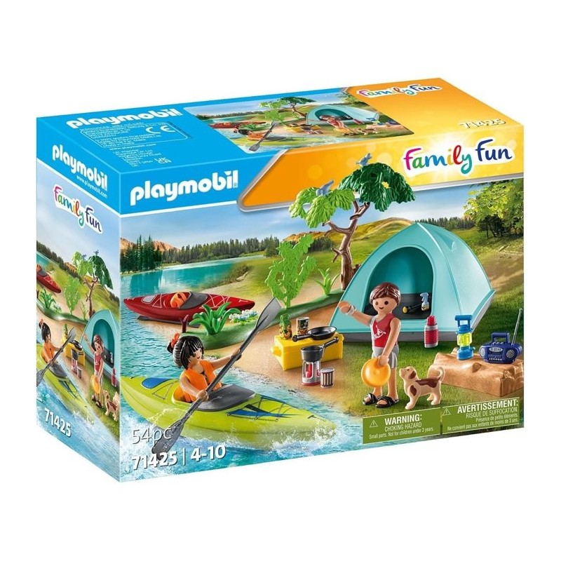 PLAYMOBIL 71425 Vacanciers avec tente, My Life, Camping, 54 pieces, de
