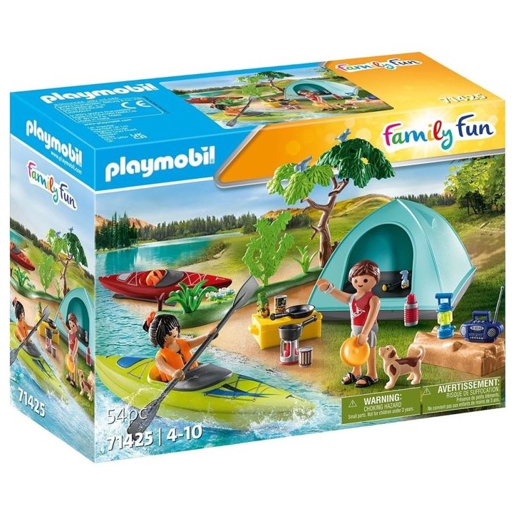 PLAYMOBIL 71425 Vacanciers avec tente, My Life, Camping, 54 pieces, des 4 ans