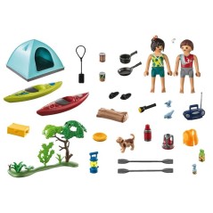 PLAYMOBIL 71425 Vacanciers avec tente, My Life, Camping, 54 pieces, des 4 ans