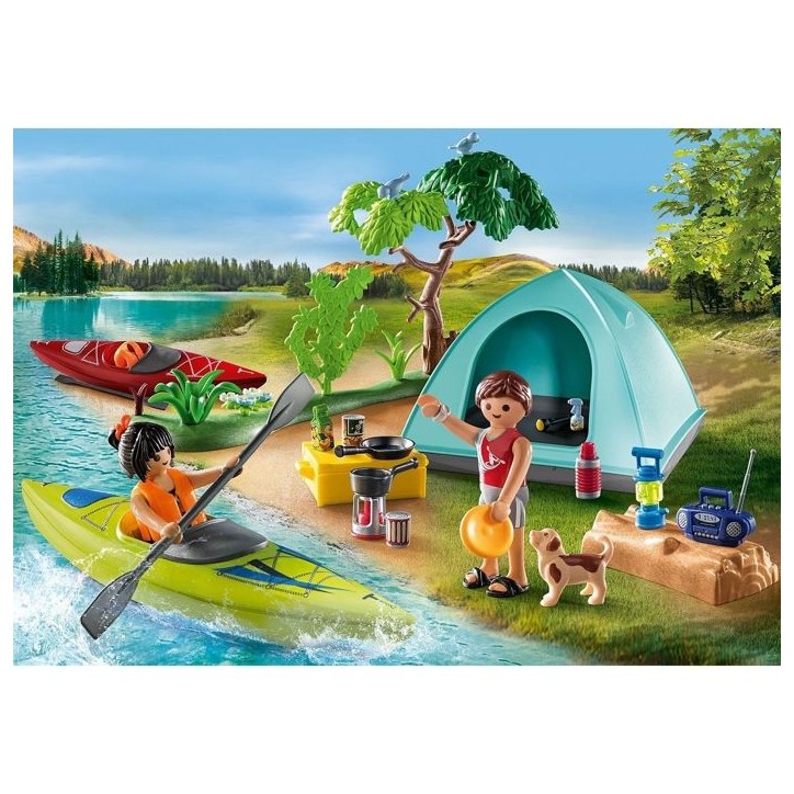 PLAYMOBIL 71425 Vacanciers avec tente, My Life, Camping, 54 pieces, des 4 ans