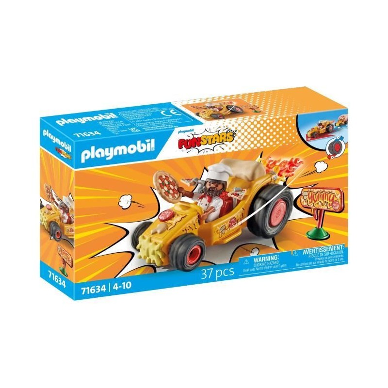 PLAYMOBIL 71634 Kart Pizzaiolo - Moteur rétractable - 1 personnage -
