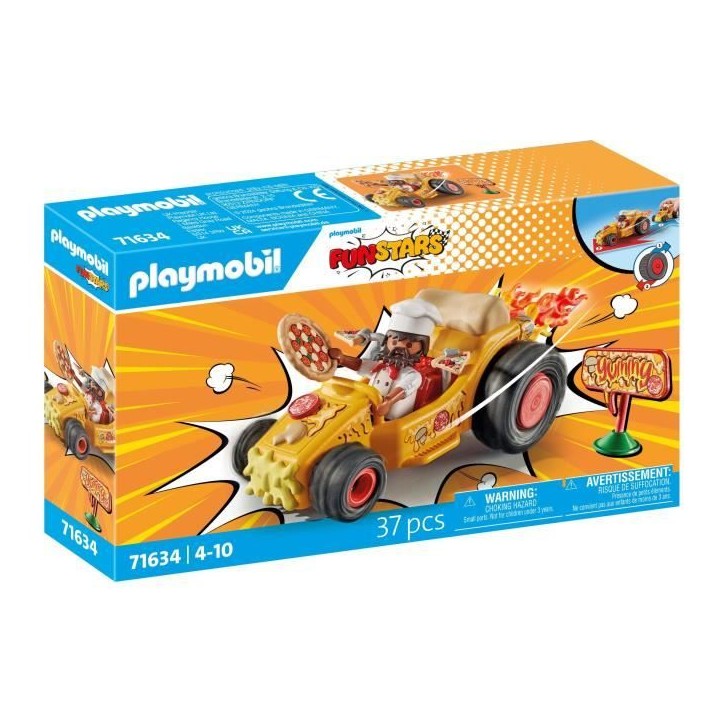 PLAYMOBIL 71634 Kart Pizzaiolo - Moteur rétractable - 1 personnage - 36 accessoires - Multicolore PLAYMOBIL 71634 Kart Pizzaiolo - Moteur rétractable - 1 personnage - 36 accessoires - Multicolore