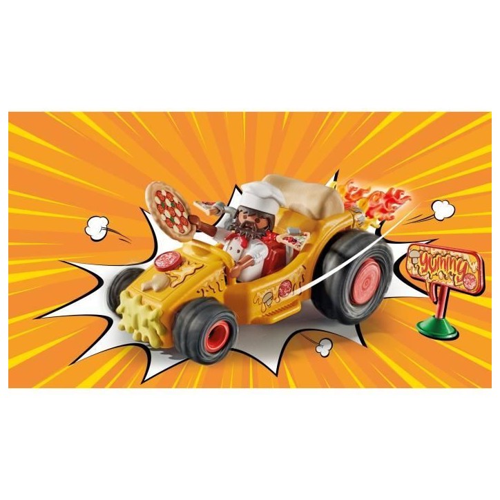 PLAYMOBIL 71634 Kart Pizzaiolo - Moteur rétractable - 1 personnage - 36 accessoires - Multicolore PLAYMOBIL 71634 Kart Pizzaiolo - Moteur rétractable - 1 personnage - 36 accessoires - Multicolore