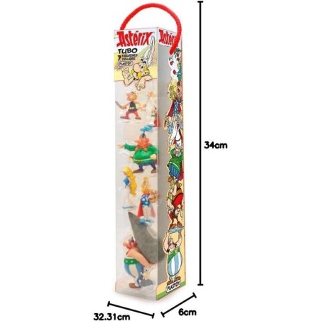Coffret figurines - PLASTOY - Astérix Village Gaulois Tubo 7 figurines - Résine - 4 a 10 cm