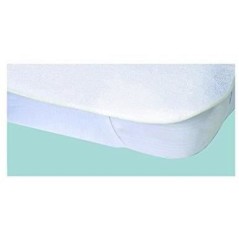 Protege-matelas Alese imperméable Elasretane éponge bouclette 100 % coton 80 x 190 cm Blanc