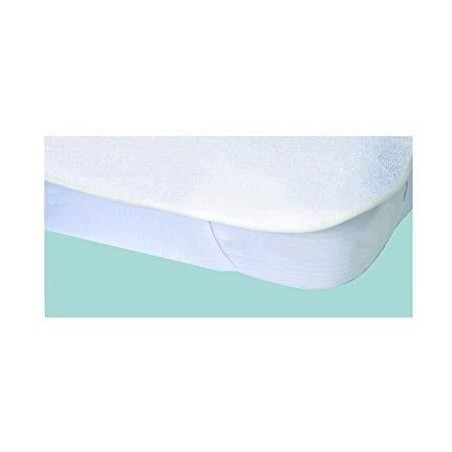 Protege-matelas Alese imperméable Elasretane éponge bouclette 100 % coton 80 x 190 cm Blanc