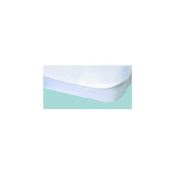 Protege-matelas Alese imperméable Elasretane éponge bouclette 100 % coton 80 x 190 cm Blanc
