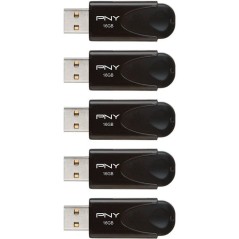 Pack de 5 Clés USB 2.0 - PNY - Attaché 4 - 16 Go