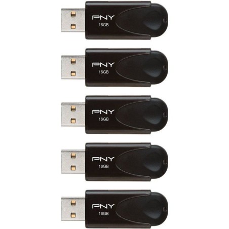 Pack de 5 Clés USB 2.0 - PNY - Attaché 4 - 16 Go