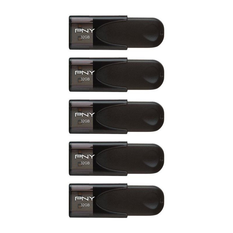 Pack de 5 Clés USB 2.0 - PNY - Attaché 4 - 32 Go